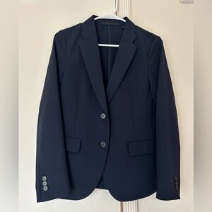 NWOT UNIQLO Navy Blue Relaxed Lightweight Blazer Jacket Size XS